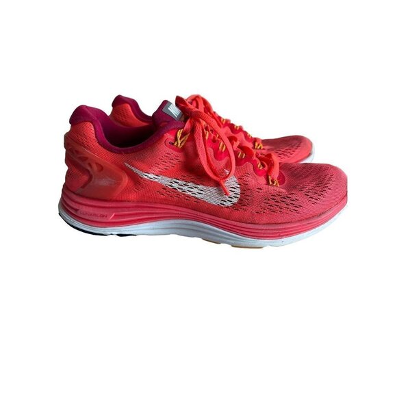 NIKE Lunarglide 5 Orange Pink Running Shoes Size 6.5 Low Top - Picture 1 of 7